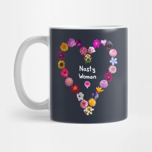 Nasty Woman Floral Heart Mug